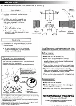 Bikes Gear Sales -Bikes Gear Sales Sugino MB 608 Steel Bottom Bracket2