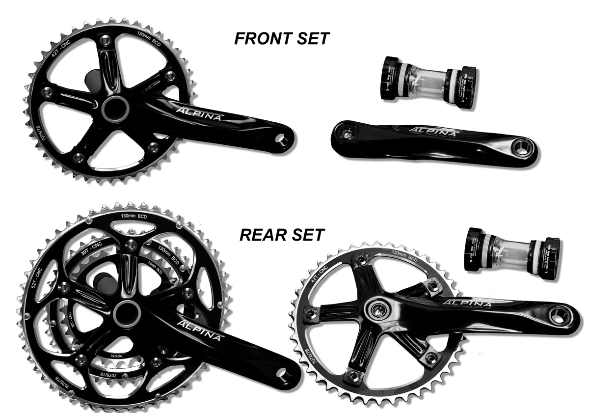 Alpina Road Double -Tandem Chainset-52/36/-(175-Front-170-Rear) 1 Alpina Road Double -Tandem Chainset-52/36/-(175-Front-170-Rear)